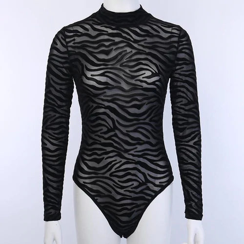 Sexy Zebra Pattern Bodysuit